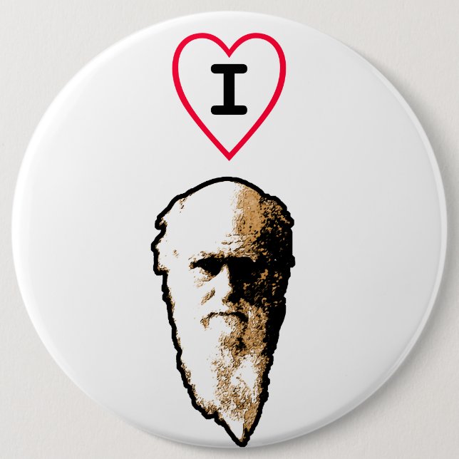 I Heart Darwin 6 Inch Round Button (Front)