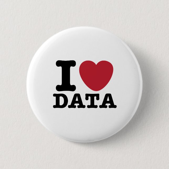 I Heart Data 2 Inch Round Button (Front)