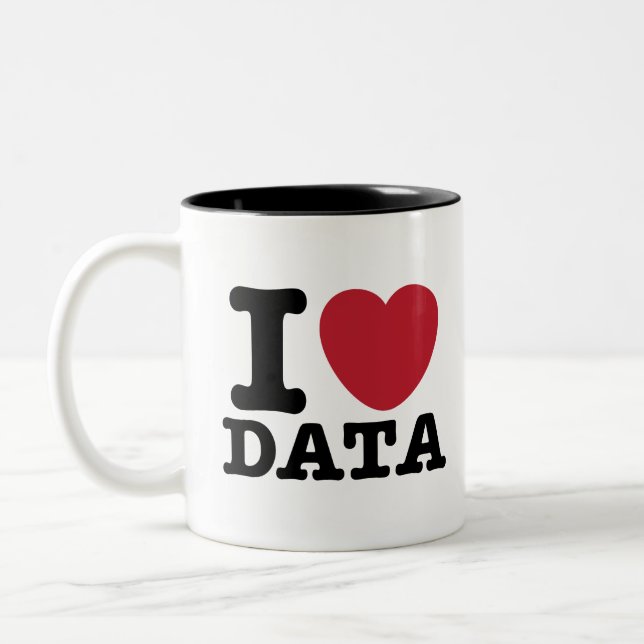 I Heart Data Two-Tone Coffee Mug (Left)