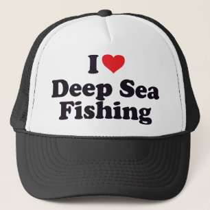 I Heart Deep Sea Fishing Trucker Hat