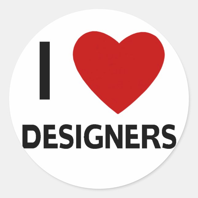 I Heart Designers Stickers (Front)