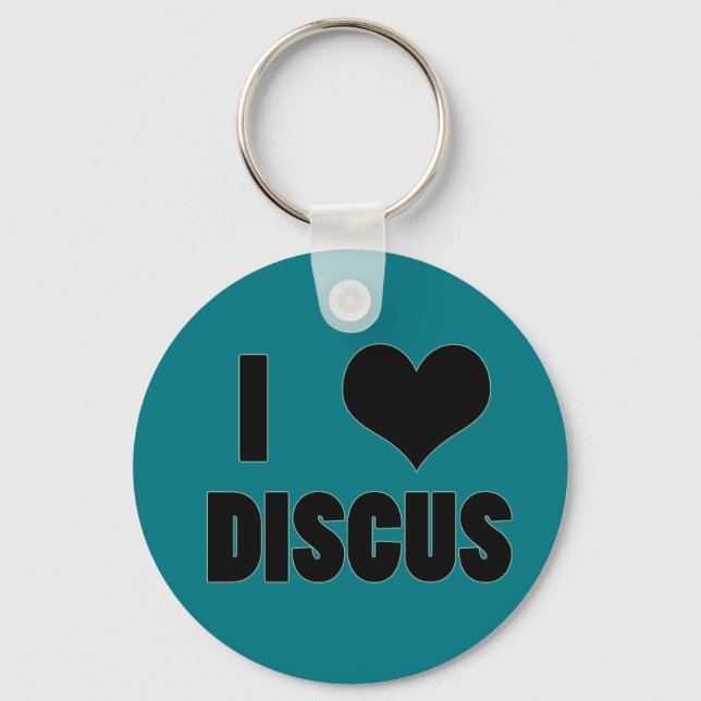 I Heart Discus, Discus Throw Key Chain (Front)