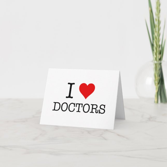 I Heart Doctors Personalized Thank You Card (Front)