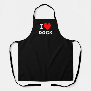 I heart dogs black apron for pet grooming salon
