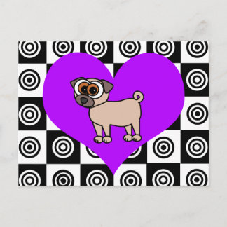 I Heart Dogs - Black , Purple, White Postcard