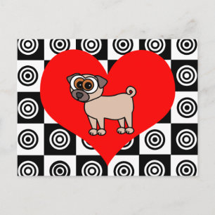 I Heart Dogs - Black ,Red, White Postcard