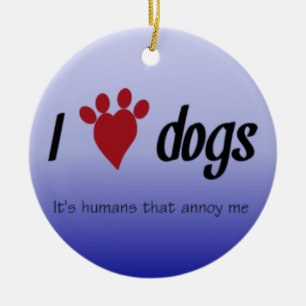 I Heart Dogs Ceramic Ornament