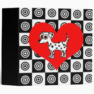 I Heart Dogs - Dalmatian Black ,Red, White Binder