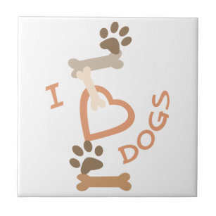 I Heart Dogs Tile