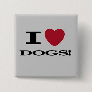 I Heart Dogs Tshirts and Gifts 2 Inch Square Button