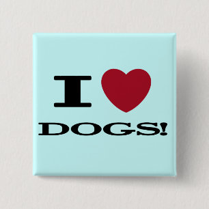 I Heart Dogs Tshirts and Gifts 2 Inch Square Button