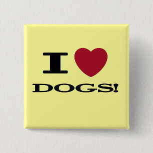 I Heart Dogs Tshirts and Gifts 2 Inch Square Button