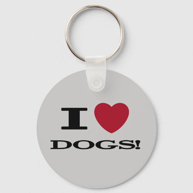 I Heart Dogs Tshirts and Gifts Keychain (Front)