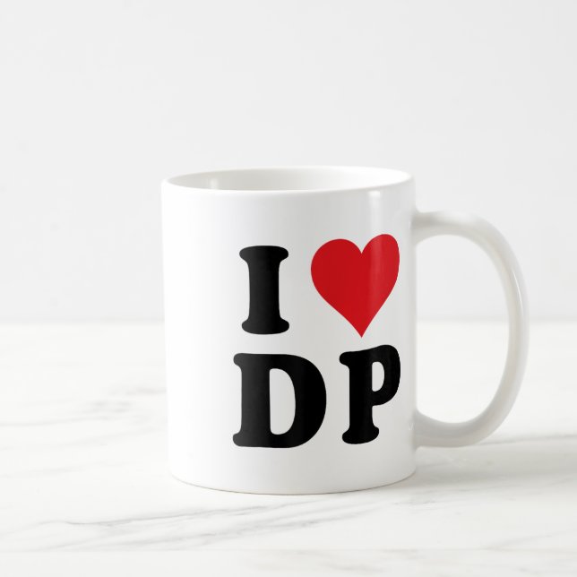 I Heart Dp Initials I Love D.p. First And Last Nam Coffee Mug (Right)