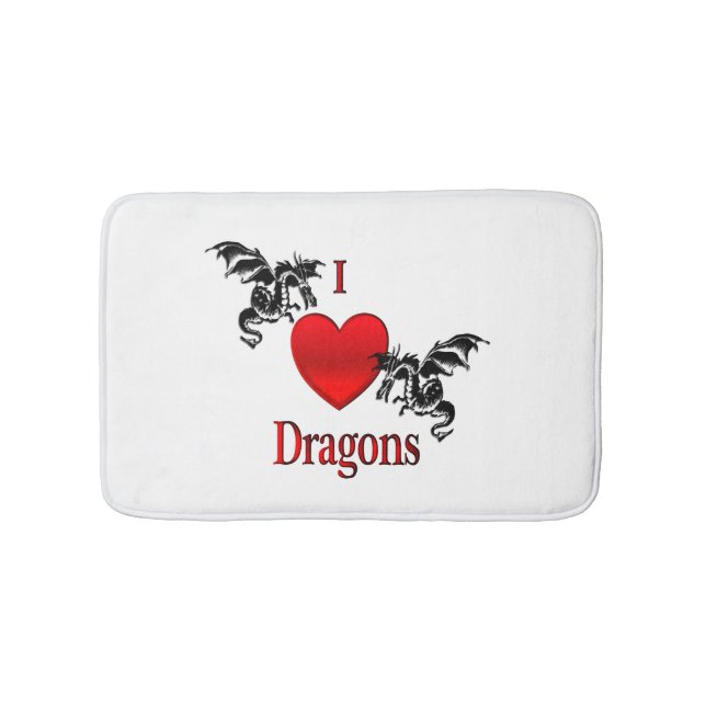 I Heart Dragons Bath Mat (Front)