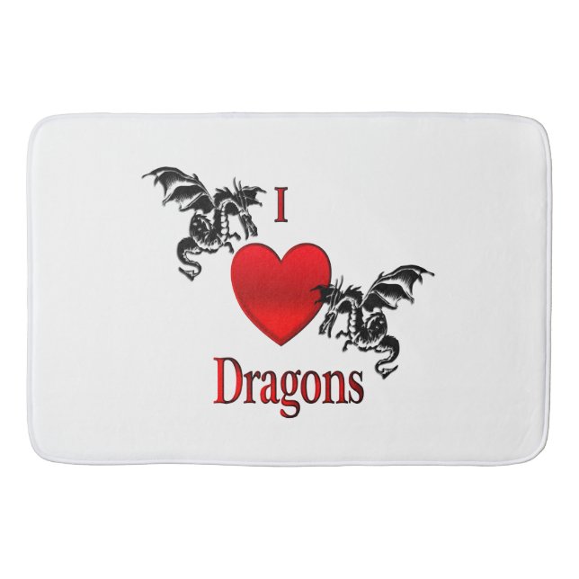 I Heart Dragons Bath Mat (Front)