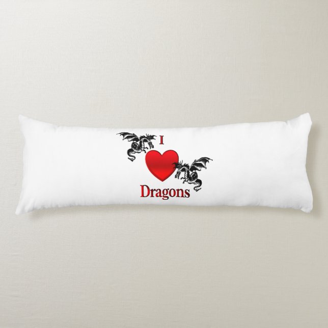 I Heart Dragons Body Pillow (Front)