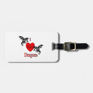 I Heart Dragons Luggage Tag