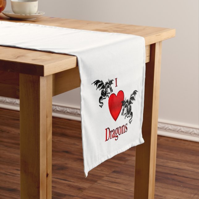 I Heart Dragons Medium Table Runner (In Situ)