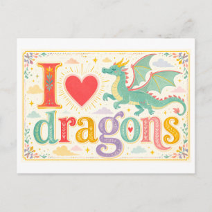 "I [Heart] Dragons" Postcard