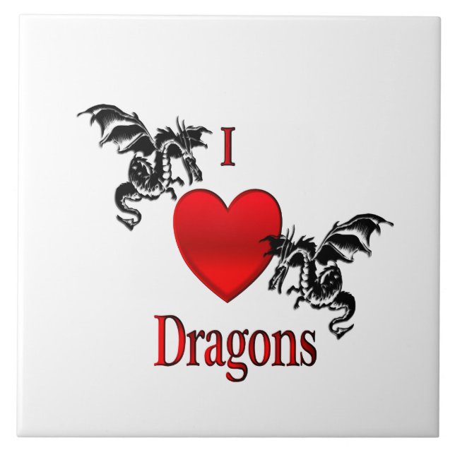 I Heart Dragons Tile (Front)