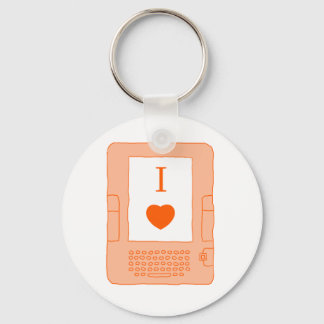 i heart ebooks (orange) keychain