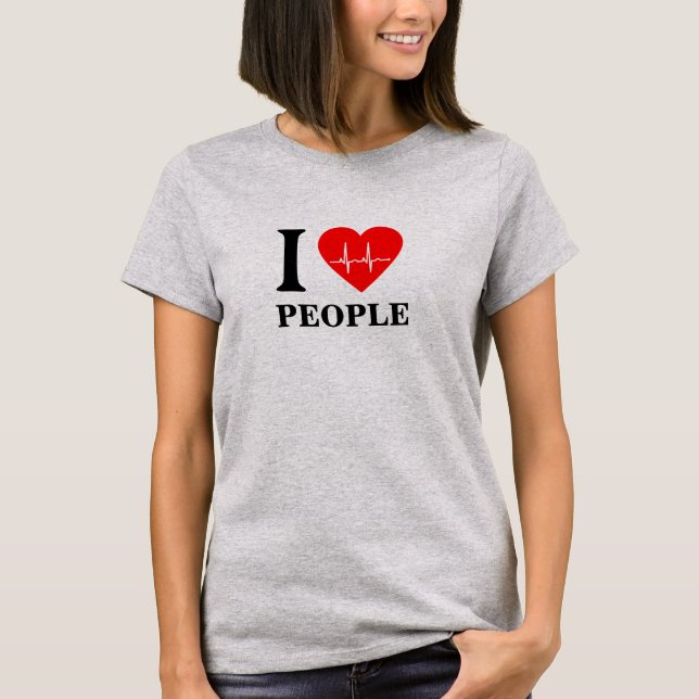 I heart ekg I love people T-shirt (Front)