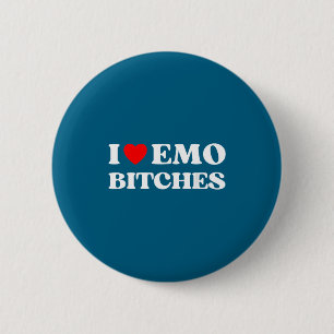 I Heart Emo Es Funny Quote Red Heart Emo Girl Styl 2 Inch Round Button