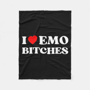 I Heart Emo Es Funny Quote Red Heart Emo Girl Styl Fleece Blanket