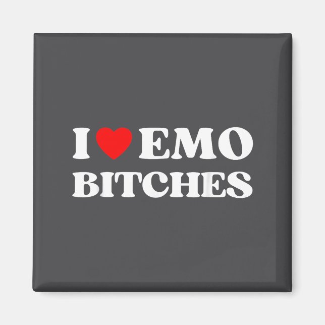 I Heart Emo Es Funny Quote Red Heart Emo Girl Styl Magnet (Front)
