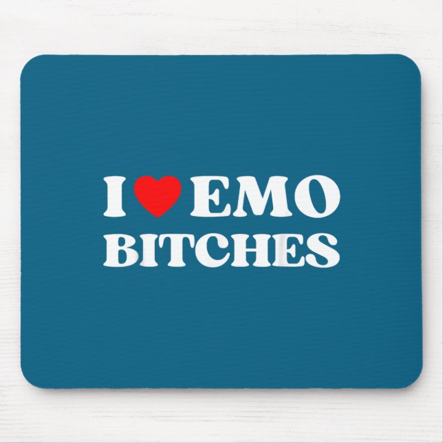 I Heart Emo Es Funny Quote Red Heart Emo Girl Styl Mouse Pad (Front)