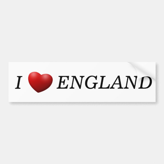 I Heart England bk bscnt Bumper Sticker (Front)