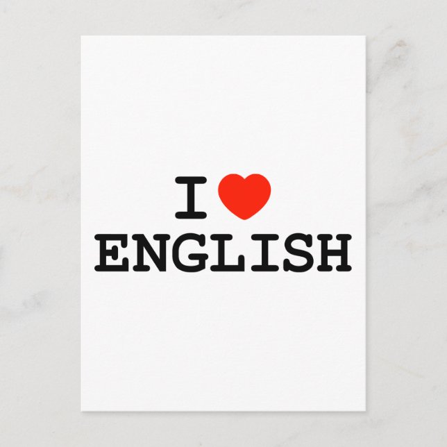 I Heart English Postcard (Front)