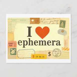"I [Heart] Ephemera" Postcard