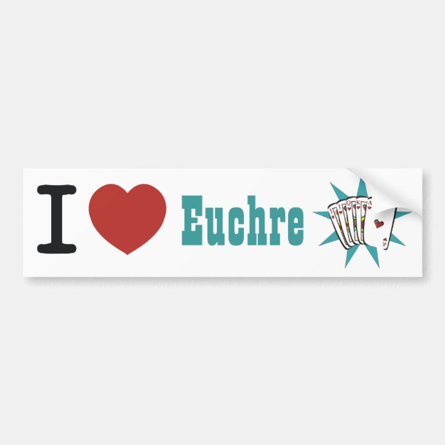 I Heart Euchre Bumper Sticker (Front)