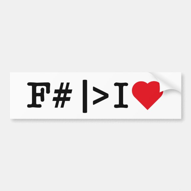 I Heart F# bumper sticker (Front)