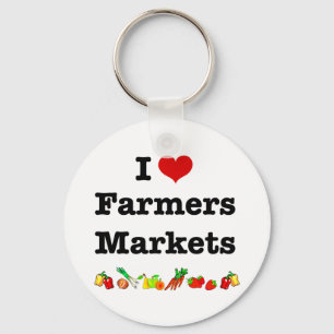 I Heart Farmers Markets Keychain