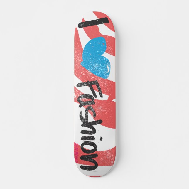 I Heart Fashion Aqua Skateboard (Front)