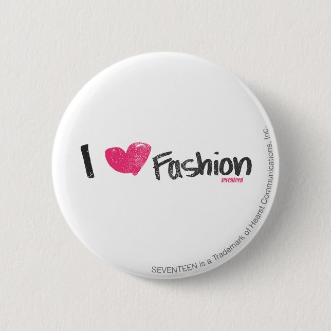 I Heart Fashion Magenta 2 Inch Round Button (Front)