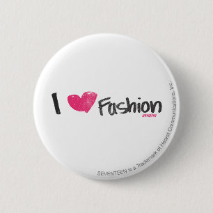 I Heart Fashion Magenta 2 Inch Round Button
