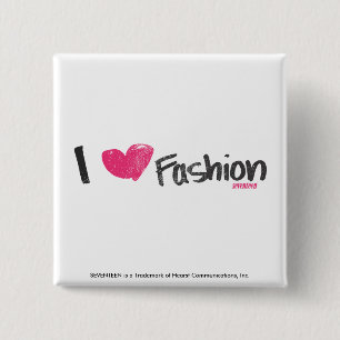 I Heart Fashion Magenta 2 Inch Square Button
