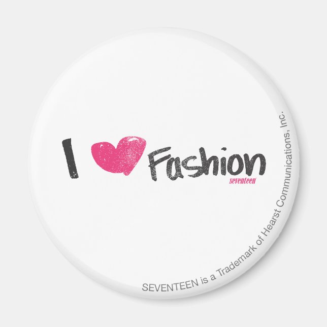 I Heart Fashion Magenta Magnet (Front)