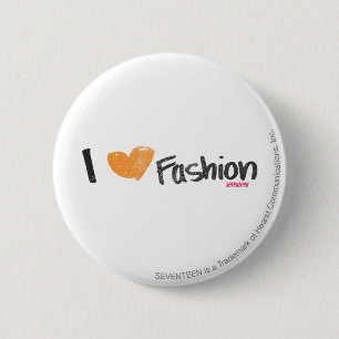 I Heart Fashion Orange 2 Inch Round Button