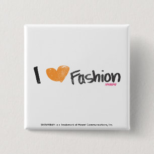 I Heart Fashion Orange 2 Inch Square Button