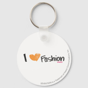 I Heart Fashion Orange Keychain