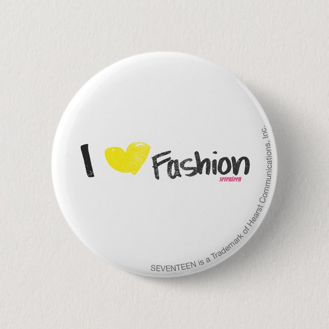 I Heart Fashion Pink 2 Inch Round Button (Front)