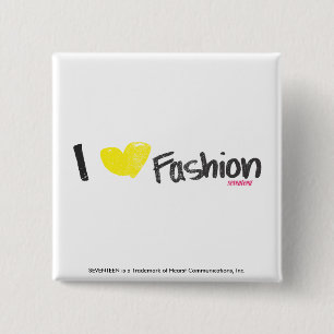 I Heart Fashion Pink 2 Inch Square Button