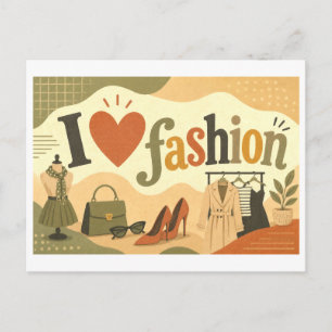 "I [Heart] Fashion" Postcard