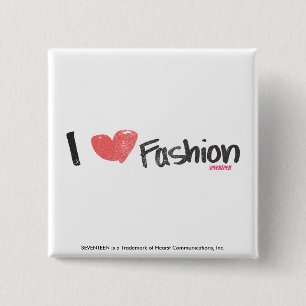 I Heart Fashion Purple 2 Inch Square Button