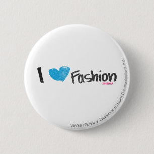 I Heart Fashion Yellow 2 Inch Round Button
